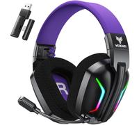 WESEARY Wireless Gaming Headset with Mic for PS5, PS4, PC, Switch, Mac | 2.4GHz (USB & Type-C + Bluetooth), ≤20ms Ultra-Low Latency, 60H Battery, RGB, 3D Stereo, ENC Microphone, for FPS & RPG