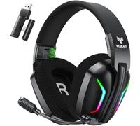 WESEARY Wireless Gaming Headset with Microphone for PS5/4 PC Switch Phone | 2.4GHz (USB & Type-C + Bluetooth), ≤20ms Ultra-Low Latency, 60H Battery, RGB, 3D Stereo, ENC Microphone, for FPS & RPG