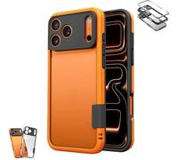 Weseecase Soft Silicone Frame Heat-Dissipating Case, Lightweight Metal CaseFull coverage magnetic wireless charging anti-drop, for 17/16/15/14 (Phone16,Orange)