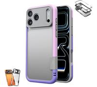 Weseecase Soft Silicone Frame Heat-Dissipating Case, Lightweight Metal CaseFull coverage magnetic wireless charging anti-drop, for 17/16/15/14 (Phone17pro max,pink + purple)