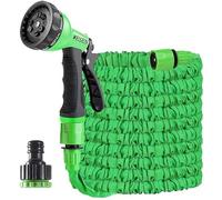 WESEN Expandable Garden Hose 25ft/50ft/100ft/125ft, 25ft Hose Pipe with 8 Function Spray Nozzle and 3/4"&1/2" Fittings, Magic Flexible Expanding Retractable Water Hose for Garden/Gardening/Car/Washing