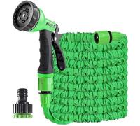 WESEN Expandable Garden Hose 25ft/50ft/100ft/125ft, 30m Hose Pipe with 8 Function Spray Nozzle and 3/4"&1/2" Fittings, Magic Flexible Expanding Retractable Water Hose for Garden/Gardening/Car/Washing