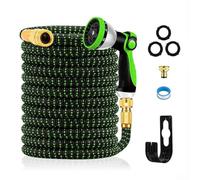 WESEN Expandable Garden Hoses 25ft/50ft/100ft/125ft/150ft, Hose Pipe with 10 Pattern Spray Nozzle 3/4"&1/2" Metal Connector, Heavy Duty Magic Flexible Retractable Hose for Gardening/Washing/Cleaning