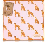 WESERWEF Design Microfiber Glasses Cleaning Cloth, Premium Cleaning Cloths for Lens, Screens, Tablets, Spectacles, 12" x 12", Ultra-Soft & Scratch-Free (Leo in Pink)