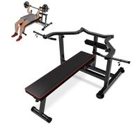 Wesfital Bench Press Set, Chest Press Bench Machine with Independent Converging Arms, Adjustable Flat Incline Bench Press with Dumbbell Rack for Chest, Arm and AB Workouts Home Gym Equipment