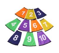 WESIEVYA 1-10 Digital Number Sleeves Foldable Environmentally Friendly Polyester Colorful Protective Covers for Tennis Court and Kindergarten Games