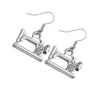 WESIEVYA 1 Pair Creative Funny Sewing Machine Earrings for Women Ladies Stylists, Metal Material with Vintage Style, for Valentine's Day