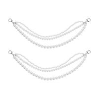 WESIEVYA 1 Pair Pearl Shoe Chains for Sneakers and Dress Shoes, Elegant Three-layer Faux Pearl Decorative Foot Jewelry, Effortless Installation and Versatile Pairing for Formal Occasions