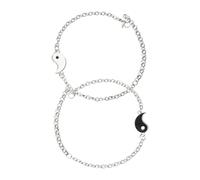 WESIEVYA 1 Pair Yin Couples Bracelets Matching Jewelry for Him and Her Effortless Wear Symbol of Harmony Durable and Stylish present for Couples