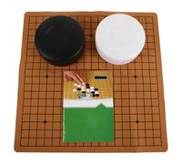 WESIEVYA 1 Set Folding 19 X19 Go Game Set Board with Go Pieces, Leather Board & Storage Bowls - Chinese Weiqi Chess Game for Beginners Professionals Children Adults