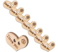 WESIEVYA 100pcs Beige Heart Shape Wooden Buttons for Clothes, Easy to Decorate and Multipurpose, for Decoration on Shirts, Hats, Suits, Sweaters and Other Clothing