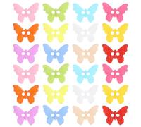 WESIEVYA 100pcs Butterfly Shape Buttons Sewing Buttons for Colorful Resin Material Cultivate Creativity Enhance Practical Skills and Making Collage Art
