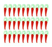 WESIEVYA 100pcs Red Pepper Loose Beads Charms Glass Beads for DIY Pendant Chic Pepper-shaped Beaded Pendant Good Decorative Effect and Easy to Connect for Necklaces and Key Chains