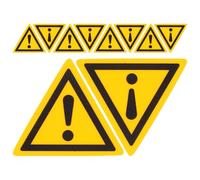 WESIEVYA 10Pcs Adhesive Caution Label Warning Sign Yellow Triangle Safety Reminder PP Synthetic Paper Easy Application for Workplaces and Hazardous Areas