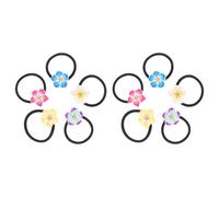 WESIEVYA 10pcs Assorted Color Flower Elastic Hair Bands for Women, Soft Clay Material, Simple Design, Secure Hair in Place, Not Easy to Fall, for Dancing and Everyday Wear
