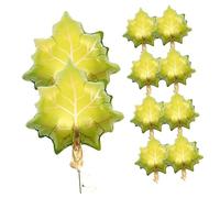 WESIEVYA 10pcs Maple Leaf Foil Balloons Autumn Harvest Festival Decorations for Thanksgiving Parties Vibrant Colors Easy to Inflate for Fall Celebrations