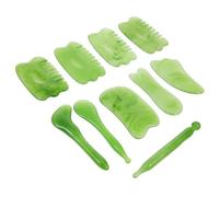 WESIEVYA 10pcs Massaging Board Facial Beauty Tool Scraping Board Resin Gua Sha Massage Scraper Tool with Storage Bag for Back and Leg Relief and Stress Reduction