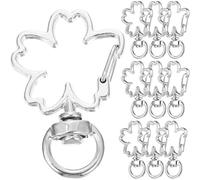 WESIEVYA 10pcs Metal Snap Hook Keychain Clips with Easy to Open and Close Snap Closing Accessory in Silver for DIY Luggage Straps and Dog Collars