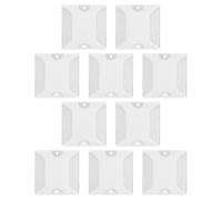 WESIEVYA 10pcs Reflective Driveway Markers for Pavement Safety Raised Structure, White Abs Plastic, Impact Resistant and Sturdy under Harsh Weather, for Crosswalks and Sidewalks