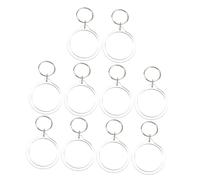 WESIEVYA 10pcs Round Acrylic Photo Frame Pendant Keyring Cute Keychain for Friends Family DIY Photo Key Ring Resistant Plastic