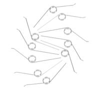 WESIEVYA 10pcs Trash Can Lid Hinge Springs for Waste Bin Lid Replacement, Silver Iron-Nickel Torsional Springs, Easy to Install and Reusable Accessories for Household and Office Use