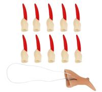 WESIEVYA 11pcs Halloween Witch Fingernails and Long Nose Prop Set with Realistic Design, Comfortable Rubber Material, Easy to Wear and Carry for Scary Night or Halloween Party