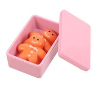 WESIEVYA 12 Dollhouse Miniature Gingerbread Man Biscuits 2pcs Set Pink Mini Food Dollhouse Cookie Decor Tiny Biscuit Simulation for Accessories and Christmas Scene