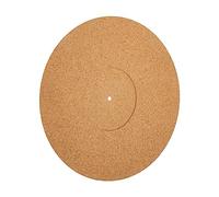 WESIEVYA 12-inch Cork Turntable Record Mat with Groove, Raw Wood Color, 3mm Thickness Disc Protective Pad for Vinyl Players, Anti-vibration Slip Mat Suitable for Home Turntables