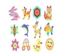 WESIEVYA 12pcs 5mm Fuse Beads Boards Set for Kids Diy Educational Tool Plastic Bead Pegboards, Creative Puzzle Toys for Boys and Girls, Early Learning Craft Activity