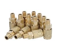 WESIEVYA 12pcs Air Compressor Hose Adapter 1/4npt Tapered Thread Quick Connect Coupler with Cast Steel Material, Smooth Gas Flow and Rapid Plug-in Connection for Garage and Plant Use