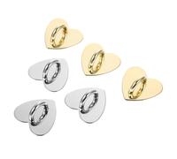 WESIEVYA 12pcs Heart-shaped Metal Phone Cover Buckles DIY Self-adhesive Phone Case Accessories Gold and Silver Mobile Charm Ornaments for Custom Decoration