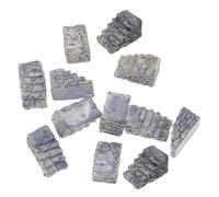 WESIEVYA 12pcs Miniature Grey Resin Stone Steps Fairy Garden Accessories Dollhouse Tiny Stepping Stones for Zen Garden and Landscape Decoration