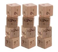 WESIEVYA 12pcs Music Notation Dice for 8-sided Wooden Educational Music Literacy Dice with Versatile Classroom Utility and Theory Learning