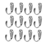 WESIEVYA 12pcs Silver Vintage Single Entrance Hooks Wall Mounted Coat Hooks for Door and Wall Heavy Duty Alloy Utility for Hanging Towels Robes Hats Bags in Home Storage