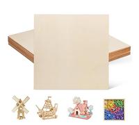 WESIEVYA 12pcs Square Unfinished Wood Pieces for Crafting 30cm Multi-Layer Plywood Boards for Wood Burning, Cutting, Stenciling, and Carving Art Projects