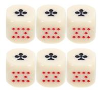 WESIEVYA 15pcs Acrylic Poker Dice Set 16mm Ivory Colour Smooth Rounded Corner Dice for Party Board Game Prop and Liars Fun Gaming Accessories