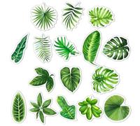 WESIEVYA 16pcs Leaf Shaped Pvc Refrigerator Magnets Green Reusable Fridge Magnets That Will Not Scratch The Surface for Fridge and Locker Decoration