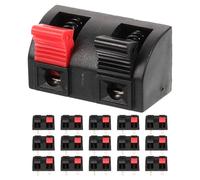 WESIEVYA 16pcs Speaker Spring Connection Clip - Jack Socket Spring Push Release Connector - 2-Way Clamp Terminal for Stage Speakers and Sound Equipment