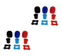 WESIEVYA 18pcs Mic Protective Cover Kit Shockproof Rings for Microphone Red Black Sponge Covers for Ktv Home Use and Elastic Protection