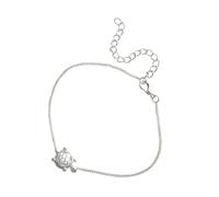 WESIEVYA 1Pc Alloy Turtle Anklet with Pendant Silver Beach Antique Ankle Chain for Women Durable Versatile Jewelry for Summer and Festivals Unique