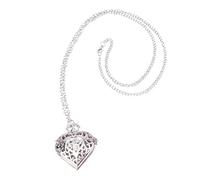 WESIEVYA 1pc Vintage Hollow Heart-Shaped Quartz Pocket Watch for Women Retro Style Silver Pendant for Valentine Day Birthday Special Occasions