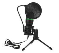 WESIEVYA 1set Gaming Microphone Kit Usb Condenser Mic Noise Reduction High Sensitivity for Streaming Recording Live Broadcast Desktop Use Black Color Includes Bracket and Data Cable