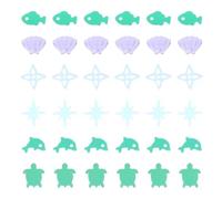 WESIEVYA 2 Bags Ultra-Thin PVC Sequins Filler Charm with Turtles Dolphins Shells Assorted Colour Decorative Epoxy Jewelry Filler for School Craft Classes and Exhibitions