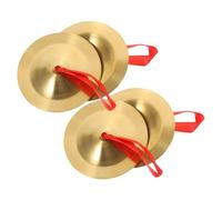 WESIEVYA 2 Pairs Durable Finger Cymbals Percussion Instruments for Portable Musical for Fun Parent Interaction and Music Enlightenment