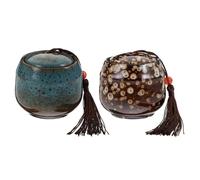 WESIEVYA 2 Pcs Ceramic DIY Candle Jars with Sealed Storage Container Suitable for Storing Small Items Practical to Use for Candle Making at Home