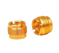 WESIEVYA 2 Pcs Mic Stand Clip Adapter Stainless Steel Golden Lightweight Microphone Clip Connecting Screw 3/8 Inch to 5/8 Inch Inner Diameter Small Compact Special Design Mount Accessory