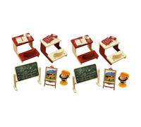 WESIEVYA 2 Sets Miniature Classroom Decor with Chalkboard Realistic Dollhouse Accessories for DIY Crafts Desktop Micro Landscape Lightweight Model Set for Photo Props and Home Decoration