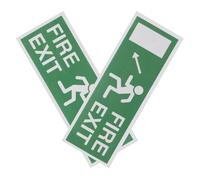 WESIEVYA 2 Sheet Fire Exit Sign Sticker with Emergency Lights, Light Green Paper Material, Visible Design for Accident Prevention, Suitable for Stair and Business Use