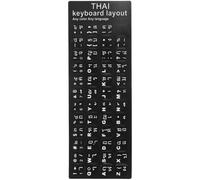 WESIEVYA 2 Sheets Adhesive Thai Keyboard Stickers Foreign Language Keyboard Stickers Pvc Material Matte Black Update Worn-out Letter Keys Language Communication for Computer Desktop