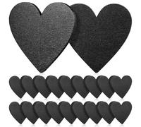 WESIEVYA 20 Pcs Heart-Shape Wooden Discs Wooden Baubles Black Smooth on Both Sides Easy to Carry for Card Making and Scrapbooking Gifts for Friends and Family
